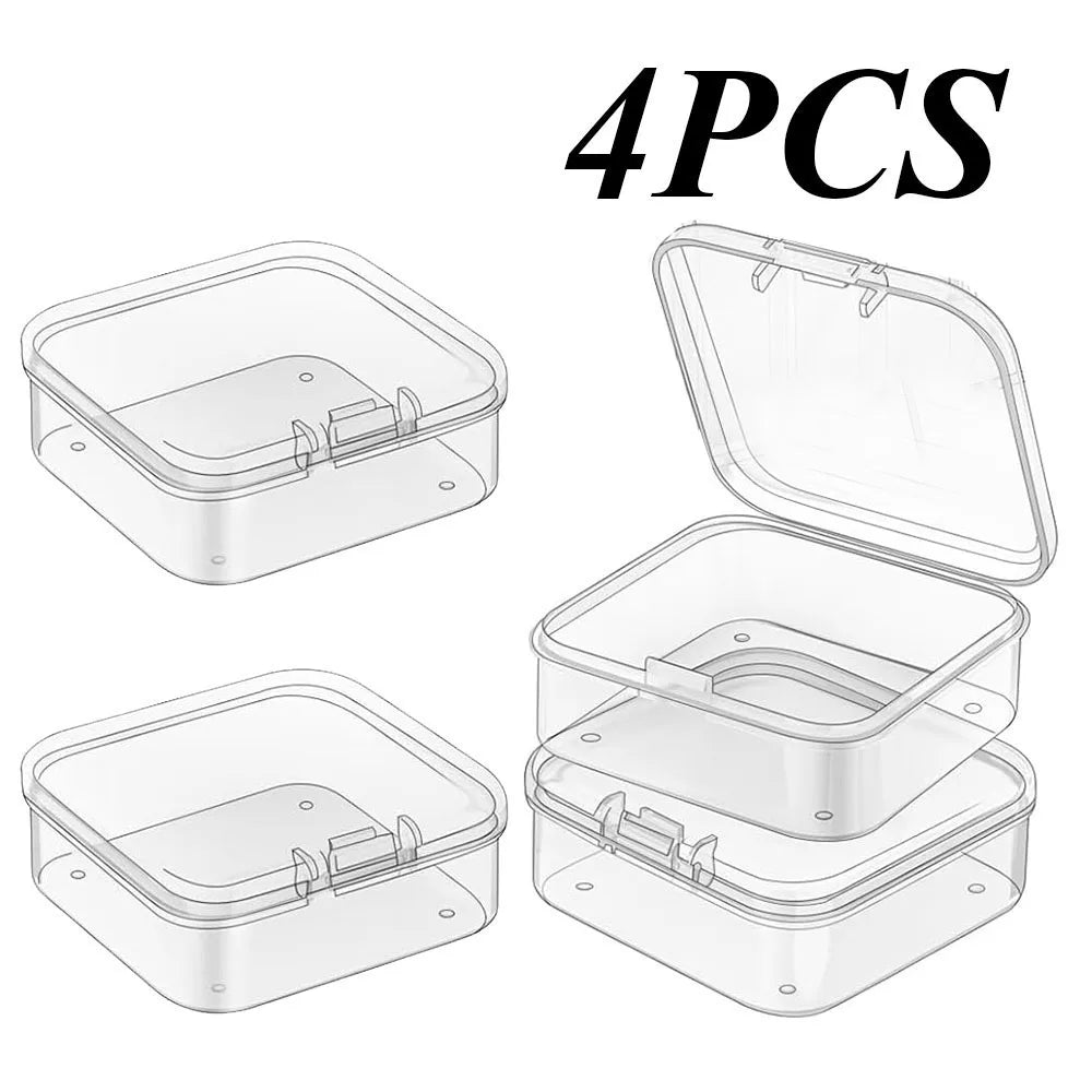 Transparent plastic craft storage box, portable multifunctional storage box, suitable for jewelry, beads, DIY art supplies