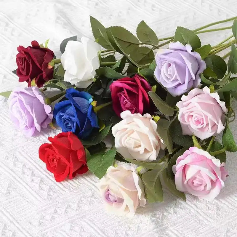 1/5/10/20pcs Roses Artificial Flowers Rose Flower Branch Artificial Red Roses Realistic Fake Rose for Wedding Home Decor - fl