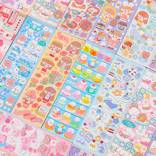 Kawaii Stickers for Kids Cute Stationary Aesthetic Diary Decoration Art Supplies Stickers for Scrapbooking Lot Korean Paper D