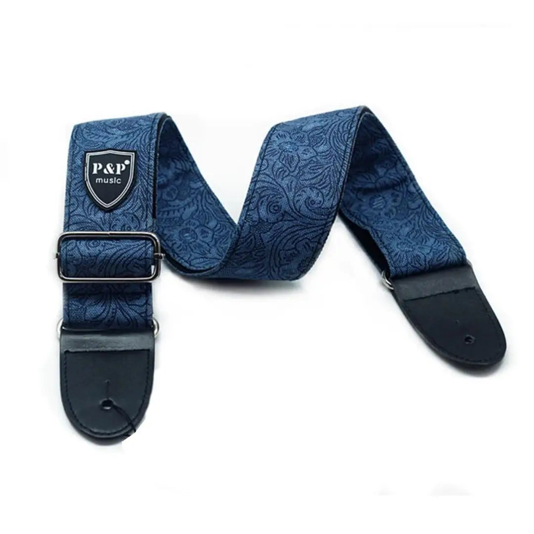 Guitar Strap Adjustable Widening Thickening Denim Cotton Guitar Belts for Electric Guitar Bass Ukulele Guitar Accessories - B