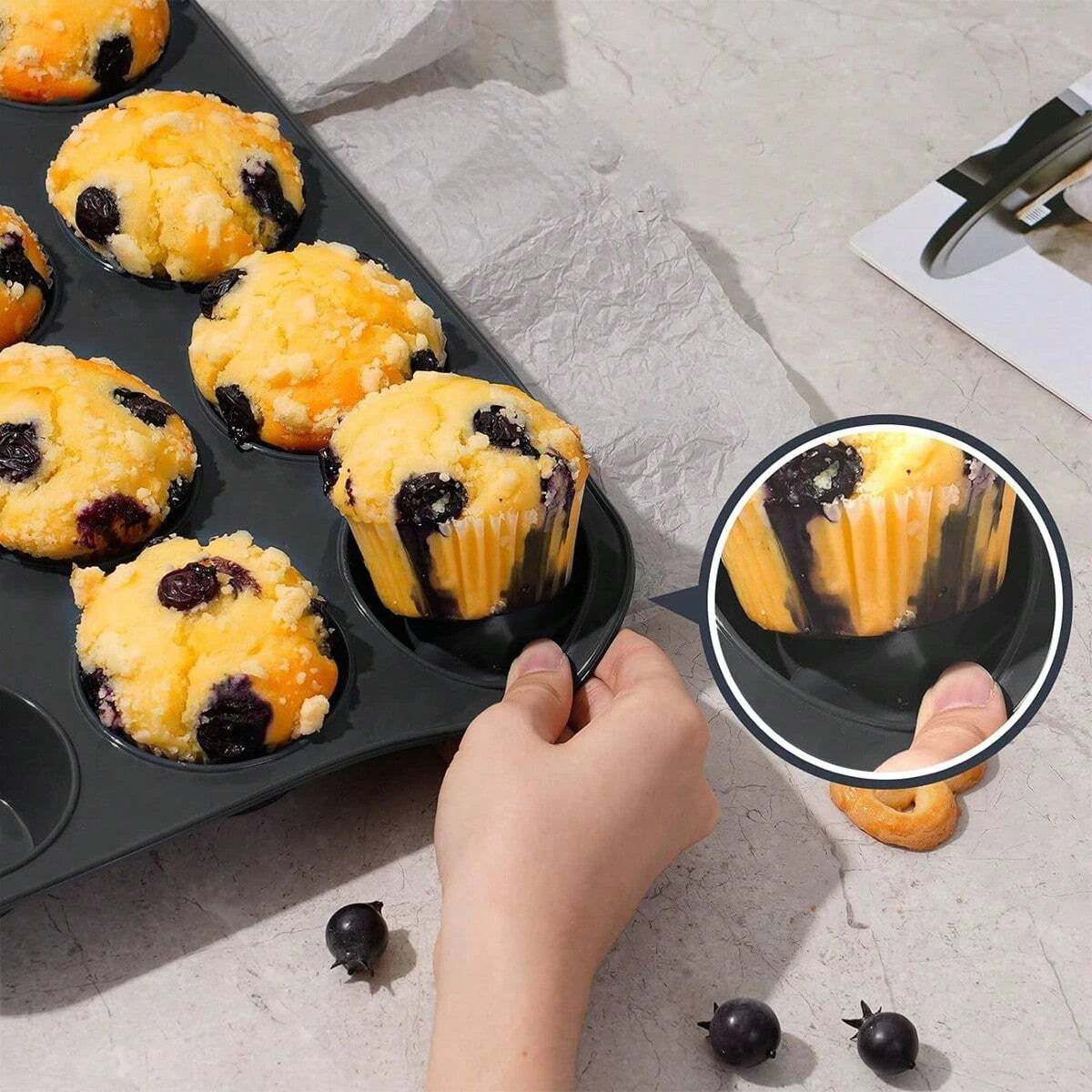 12 Holes Cupcakes Mold Non Stick Muffin Cupcake Silicone Mold Soap Chocolate Muffin Baking Pan Silicone Cake Mold Baking Tool