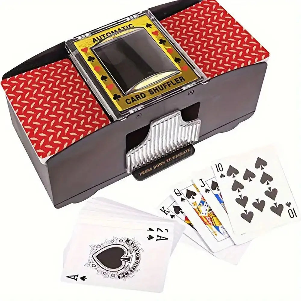 Automatic Poker Card Shuffler Board Games Battery Operated Playing Cards for Shuffle 2 Deck Automatic Hand Crank Home Card Ga