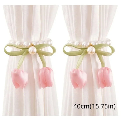 Creative Fashion Tulip Curtain Straps Adjustable Elegant Curtain Tieback Beautifully Curtains Tie Rope Homestay - 1pair style