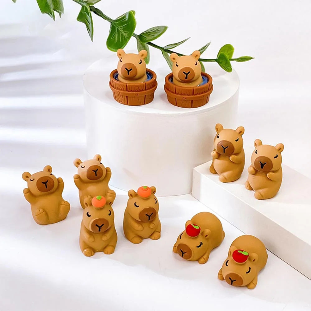 30PCS 3D Capybara Figurines Capybara Party Favors Cute Animal DIY Ornament Supplies for garden Capybara Home Decoration Ornam