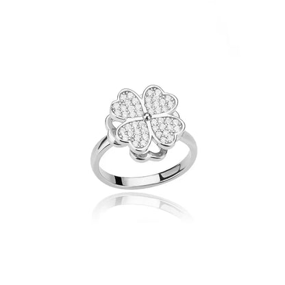 Anti Stress Anxiety Fidget Rings for Women Stainless Steel Sunflower Sun Star Spinner Ring Christmas Jewelry Gifts - JZ3830P