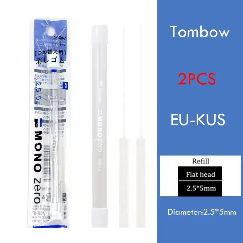 Tombow MONO Zero Eraser Flat / Super Fine Rubber Tip Pen Type Professional High Precision Pencil Eraser For Manga Highlight -