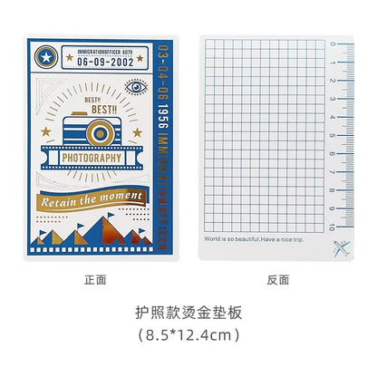Multifunctional Traveler's Notebook Writing Mat with Grid Ruler Planner Journal TN Diary Writing Board PP Stationery Supplies