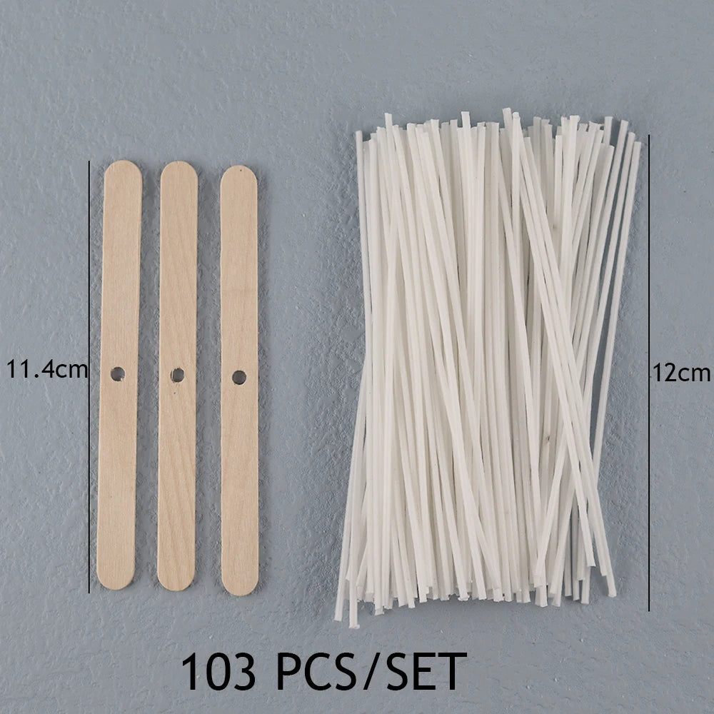 Smokeless Candle Wicks 2.6-20cm Pre-Waxed Cotton Core Wicks with Metal Sustainer Tabs DIY Handmade Candle Making Tools - 12cm