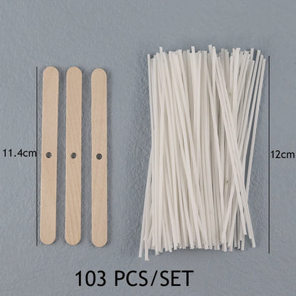 Smokeless Candle Wicks 2.6-20cm Pre-Waxed Cotton Core Wicks with Metal Sustainer Tabs DIY Handmade Candle Making Tools - 12cm