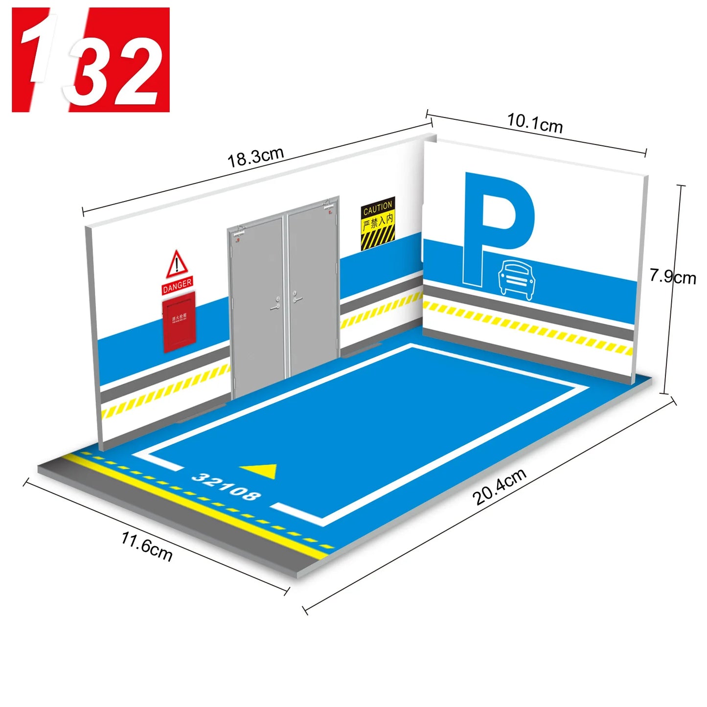 Diorama 1 32 Model Parking Space Diecast Car Miniature Cars Alloy Model PVC Board Scene Garage Background Wall DIY Ornament -