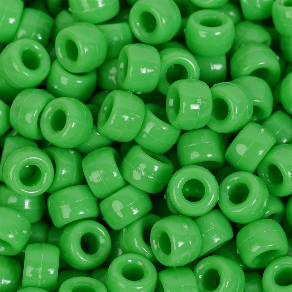 IYOE 100Pcs Pony Beads 6x9mm Glitter Acrylic Beads Luminous Spacer Beads For Diy Craft Jewelry Bracelets Making Hair Supplies