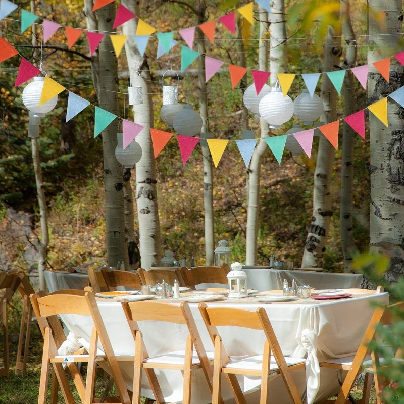 4m Colorful Jute Linen Pennant Flags Banner Birthday Wedding Christmas Party Decorations Bunting Banners Hanging for Home Dec