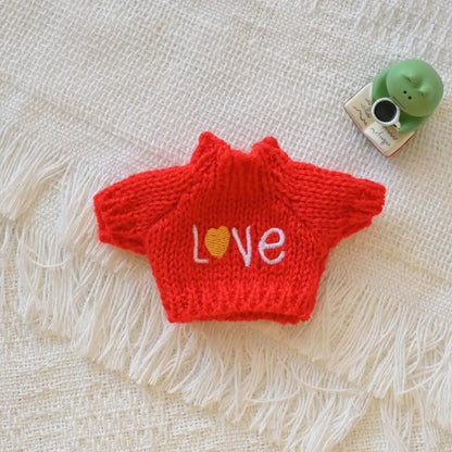 17cm Cute Mini Plush Doll'S Clothes Outfit Accessories For Korea Kpop Exo Labubu Idol Dolls Christmas Knitted Sweater Kid Gif