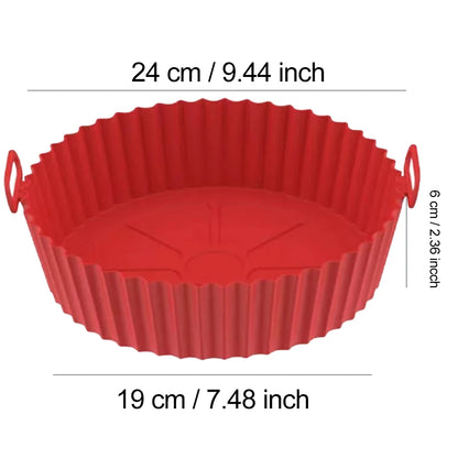 Silicone Air Fryer Liners Pot,Airfryer Basket Cooking Gadgets ,Reusable Baking Tray Non-stick Pizza Pan Oven Kitchen Accessor