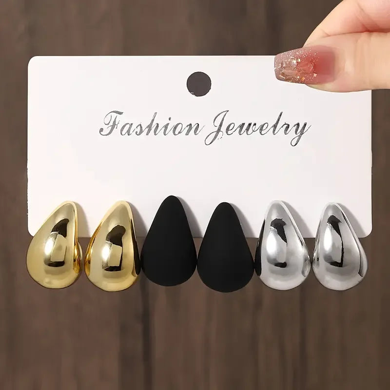 Vintage Elegant Teardrop Stud Earring Set Chic Simple Fashion Lightweight Earrings for Women Daily Wear Party Jewelry Gift 20