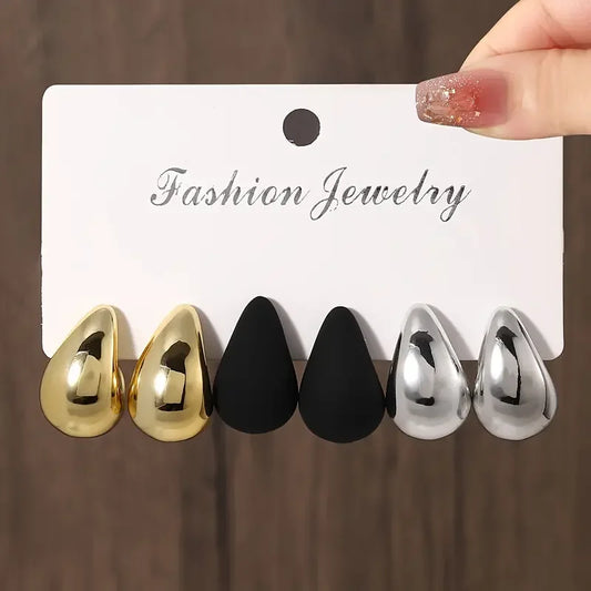Vintage Elegant Teardrop Stud Earring Set Chic Simple Fashion Lightweight Earrings for Women Daily Wear Party Jewelry Gift 20