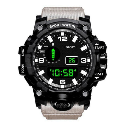 Fashion Men's Watch Sports Electronic Wristwatch Large dial Multifunctional Waterproof Luminous Alarm Kids Male's Military Wa