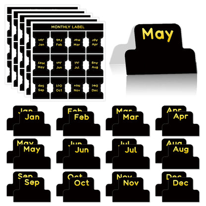 5 Sheets 2 Color Self-adhesive Stamping Labels Monthly Planner Tabs Book Notes Calendar Sticky Tags Office Pad Study Journal 