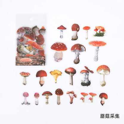 40pcs/bag Vintage Ginkgo leaves flowers PET sticker package DIY diary decoration sticker album scrapbooking - D