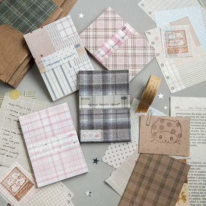 50pcs creative plaid Decor Scrapbook Vintage Material Paper Kit DIY Junk Journal Collage Photo Album Retro Background paper ﻿