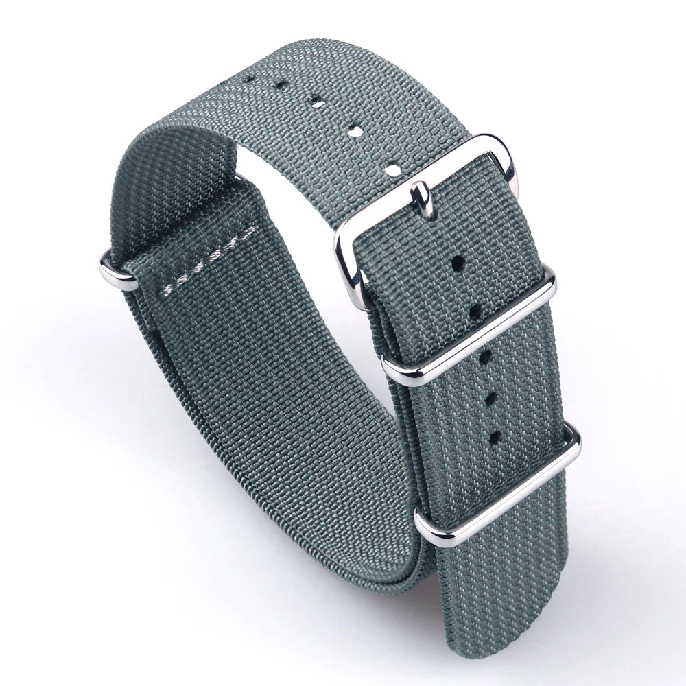 Ribbed Watch Strap 18mm 19mm 20mm 22mm 24mm Nylon Watch Straps Braid Ballistic Fabric Watchband Accessories for Military Band