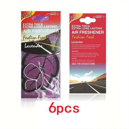 3-60pcs Car Air Freshener Natural Scented Tea Paper Auto Hanging Vanilla Perfume Fragrance Leaf Shape Car Accessories Interio