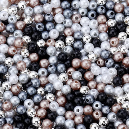 50-1000pcs/Lot Round ABS Imitation Pearl Beads Loose Beads Plastic Acrylic Spacer Bead For Jewelry Making Diy Bracelet Neckla
