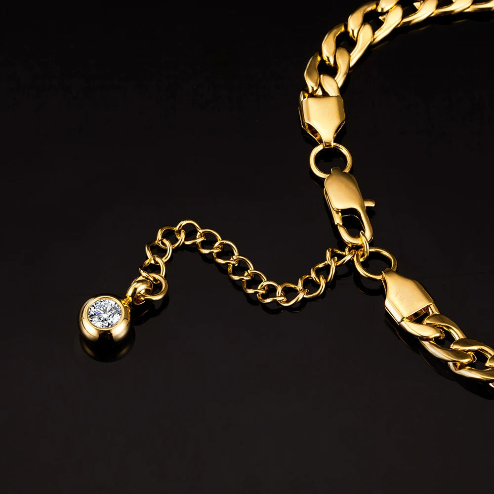 Anklet For Women Gold Color Stainless Steel Cuban Link Ankle Bracelets Summer 2024 Fashion Leg Chain Beach Foot Jewelry Anckl