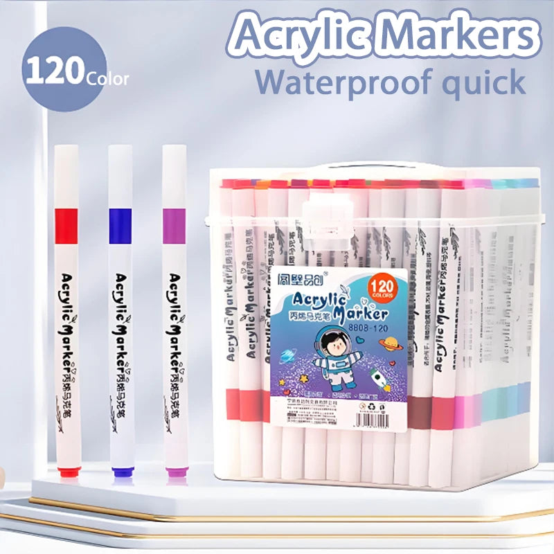 Acrylic Brush Markers Set with Portable Case, Liquid Ink Art Acrylic Paint Markers Set for Art and DIY Craft