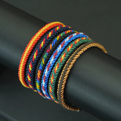 Unique Ethnic String Bracelet Unisex Handmade Braided Lucky Thread Distance Attract Couple Bangle Leisure Accessories Pulseri