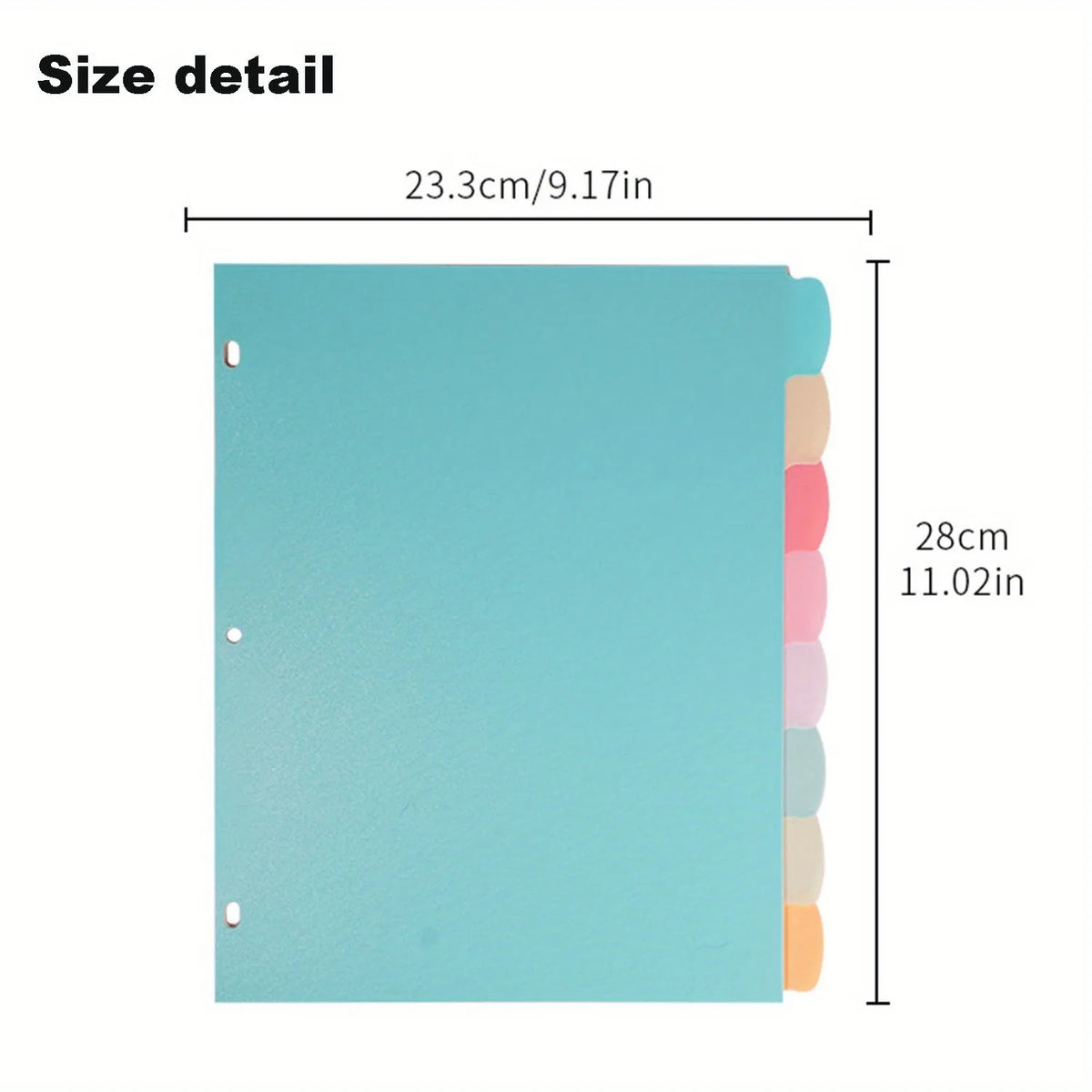 8 Tab Binder Dividers for 3 Ring Binders Paper Multicolor Dividers 3 Hole Punched Page Dividers Sturdy Binder Index Dividers