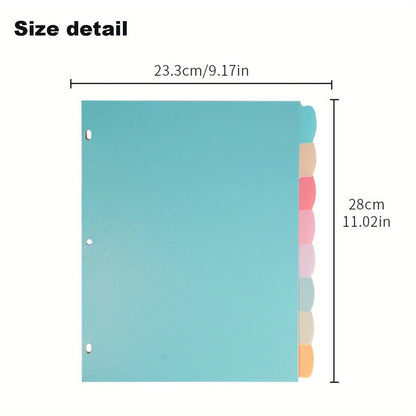 8 Tab Binder Dividers for 3 Ring Binders Paper Multicolor Dividers 3 Hole Punched Page Dividers Sturdy Binder Index Dividers