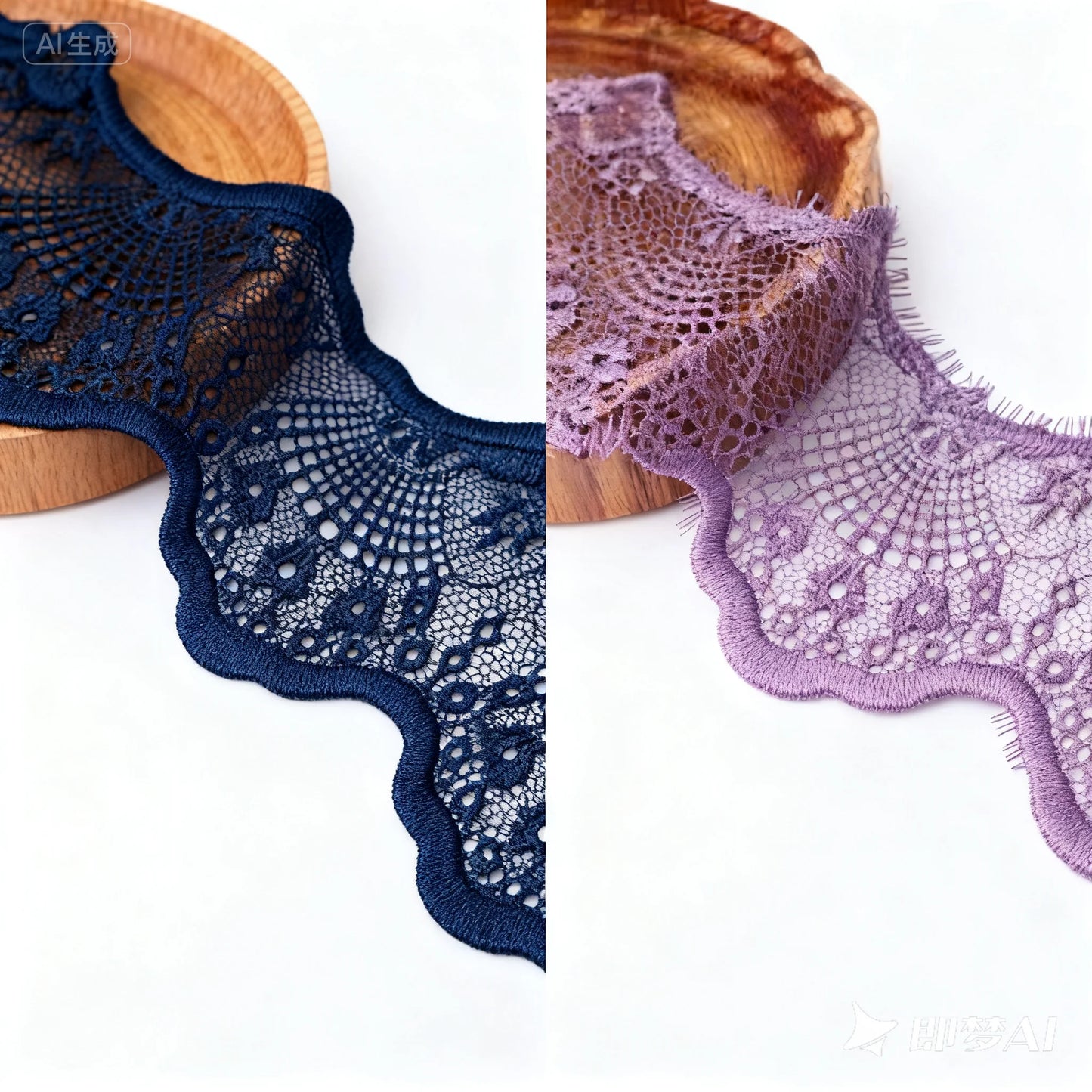 14 colors (3 yards / roll) Embroidered Lace Net Ribbon Fabric Trim DIY Sewing Handmade Craft Materials - Dark blue Violet 6