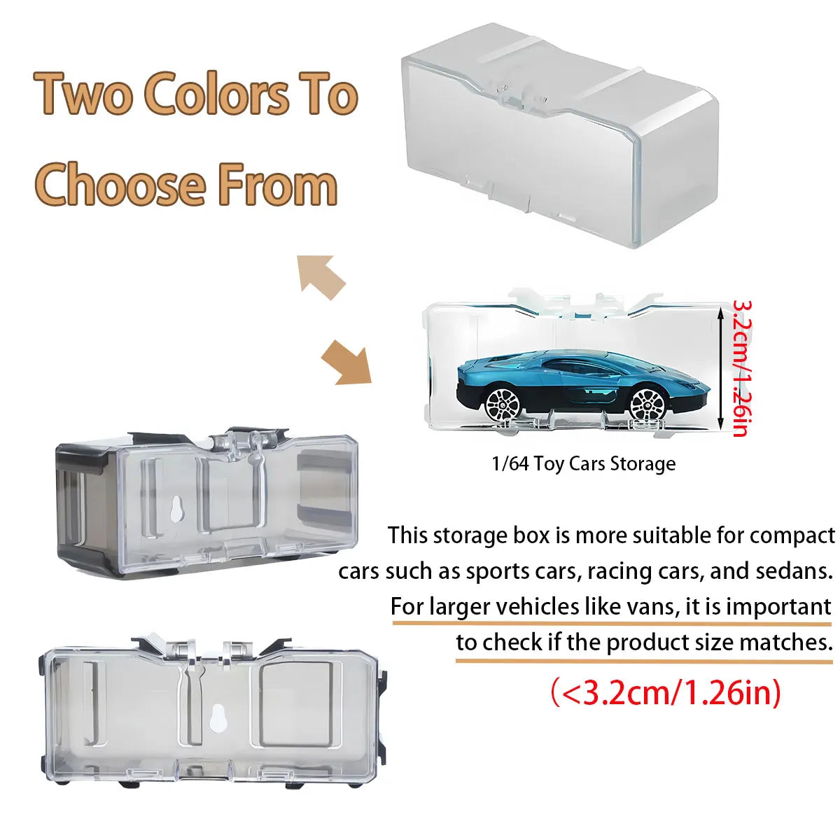 1/64 Acrylic Model Car Display Case Box DIY Assembly Storage Gift for Collectibles Multi-Layer Car Park (Without Car) 1/3/4/5