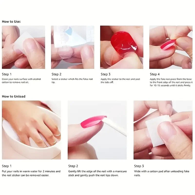 96pcs Almond Shaped Press on Nails, Medium Length, Glossy Finish, Pink & White Gradient, French Stripe Design, Fashionable & 