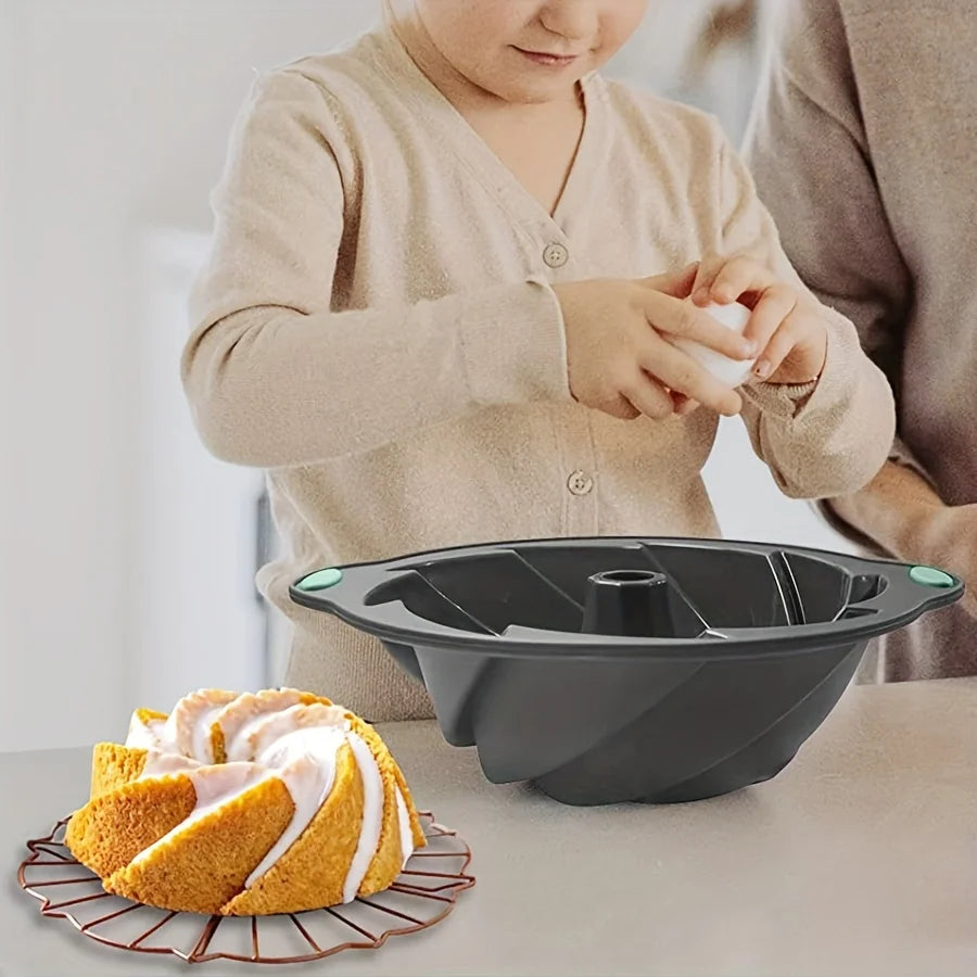 High quality silicone cyclone cake mold High temperature resistant household oven baking pan steamed cake mold baking tools