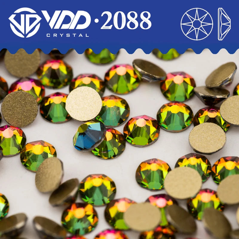 VDD SS16-SS30 High Quality AAAAA 2088 Rhinestones Crystal Flatback 8 Big 8 Small 16cut Stones For DIY Crafts Nail Art Decorat