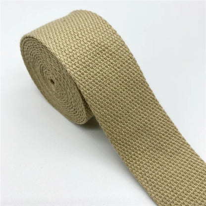25mm 30mm 38mm 2yards Cotton Webbing Strap Canvas Cotton Ribbon For Knapsack Strapping Bags Crafts DIY Belt Bag Dog Accessori