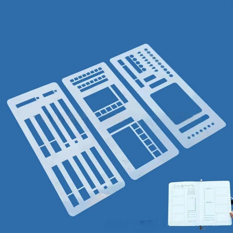 Rectangle Stencil Dot Grid Journal Stencil Handmade Flexible Template Set For Diy Scrapbooking Journaling With Dot Grid Plann