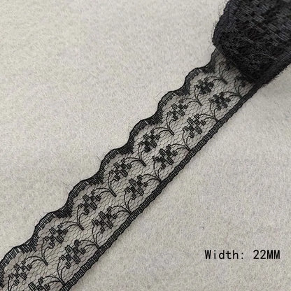 Beautiful 10 Yards/Lot Black Lace Ribbon Tape Quality Lace Trim DIY Embroidered Lace For Sewing Decoration African Lace Fabri