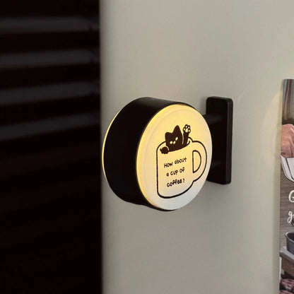 Retro Coffee Corner Refrigerator Magnet Light Fridge Magnet Magnetic Home Miniature Pegboard Coffee Shop Glowing Decoration