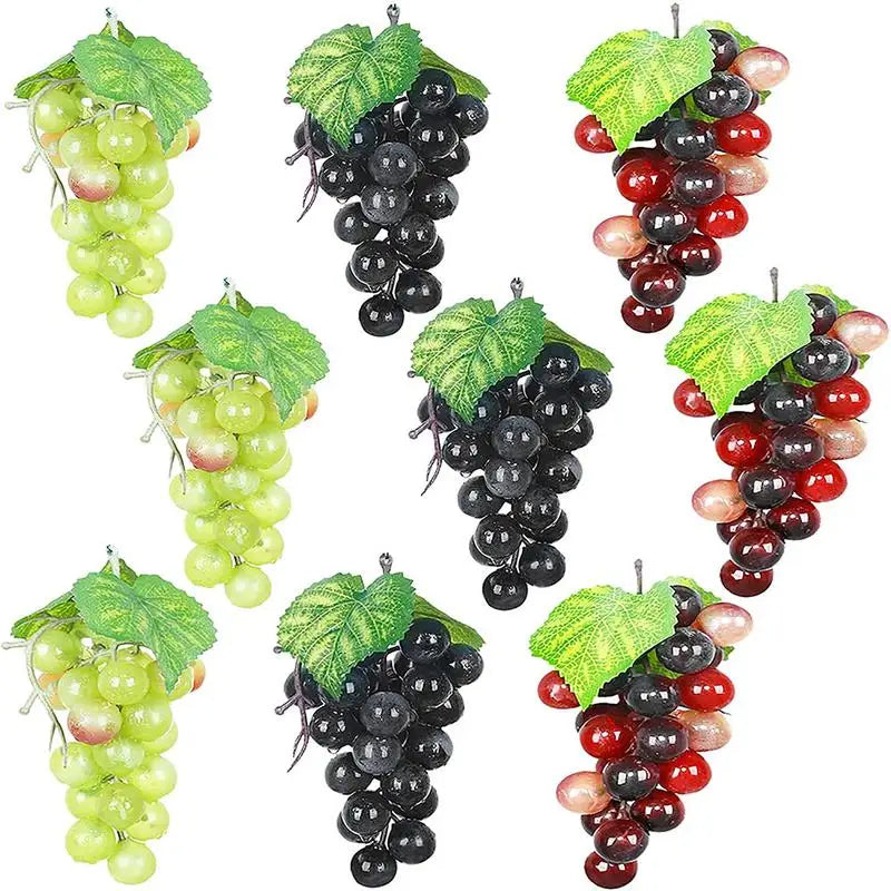 18pcs Realistic Artificial Grapes Table Decoration of Realistic Fake Grape Natural Fake Grape Bundles Party Home Wedding Deco