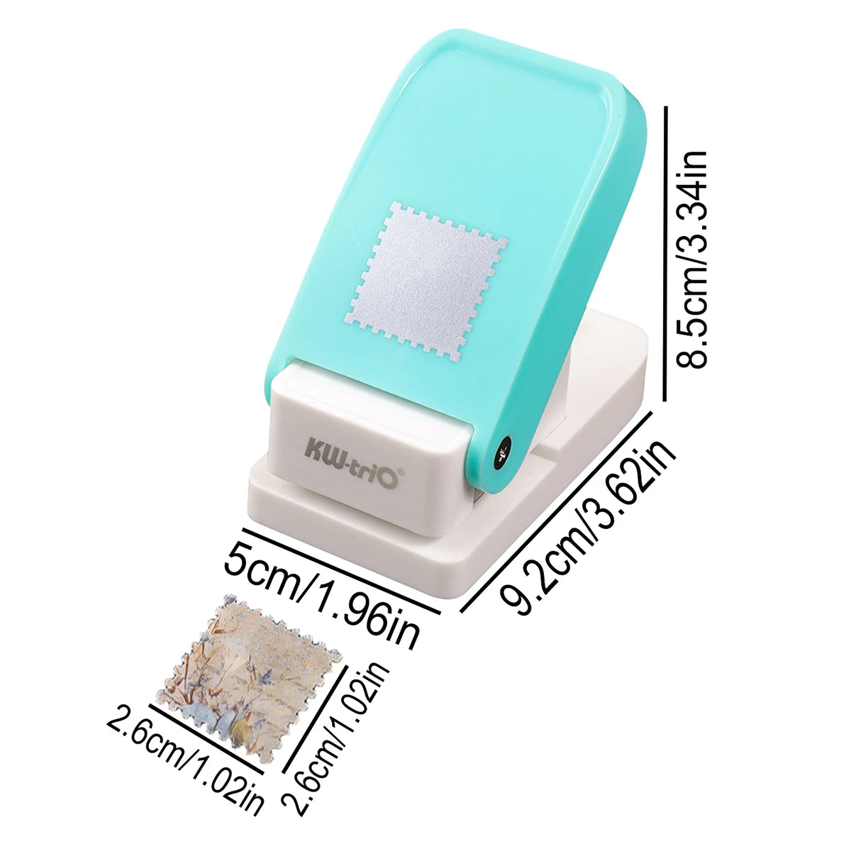 Stamp Shaped Paper Punch, Portable Hole Puncher for Crafts, Scrapbooking Supplies, DIY Card Making & Paper Crafting Tool - Li