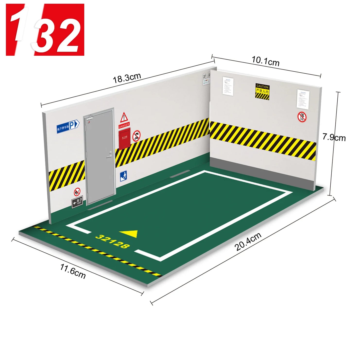 Diorama 1 32 Model Parking Space Diecast Car Miniature Cars Alloy Model PVC Board Scene Garage Background Wall DIY Ornament