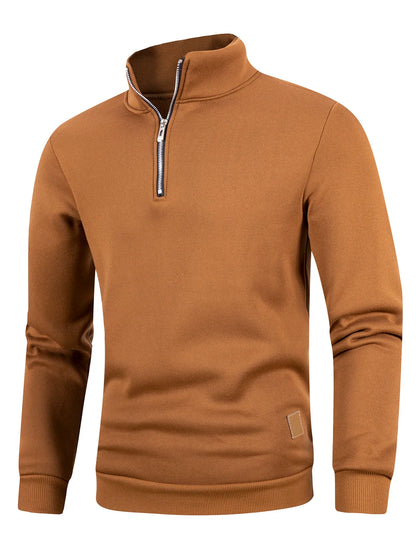 Men's Quarter Zip Up Long SleeveSlim Fit Lightweight Mock Neck Pullover Casual Sweaters Half Turtleneck Cozy Outdoor Streetwe