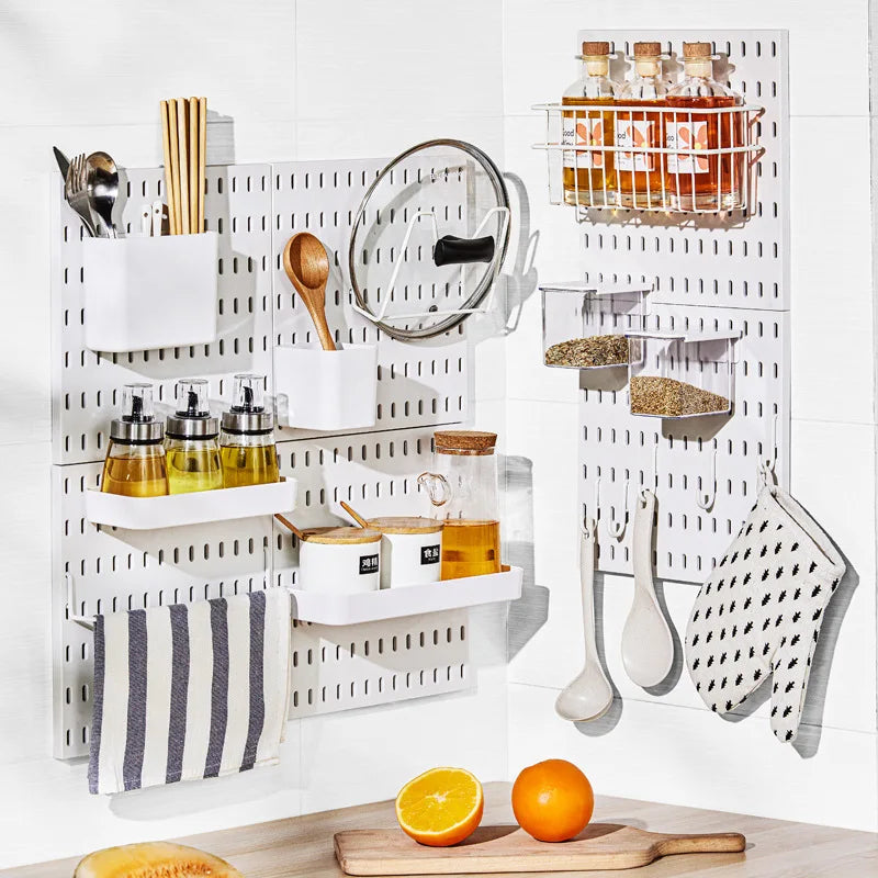 Diy Organizer Pegboard Accessories Pegboard Wall Organizer Panel Shelves For Gamer Room,bathroom,tool house,kitchen Storage R