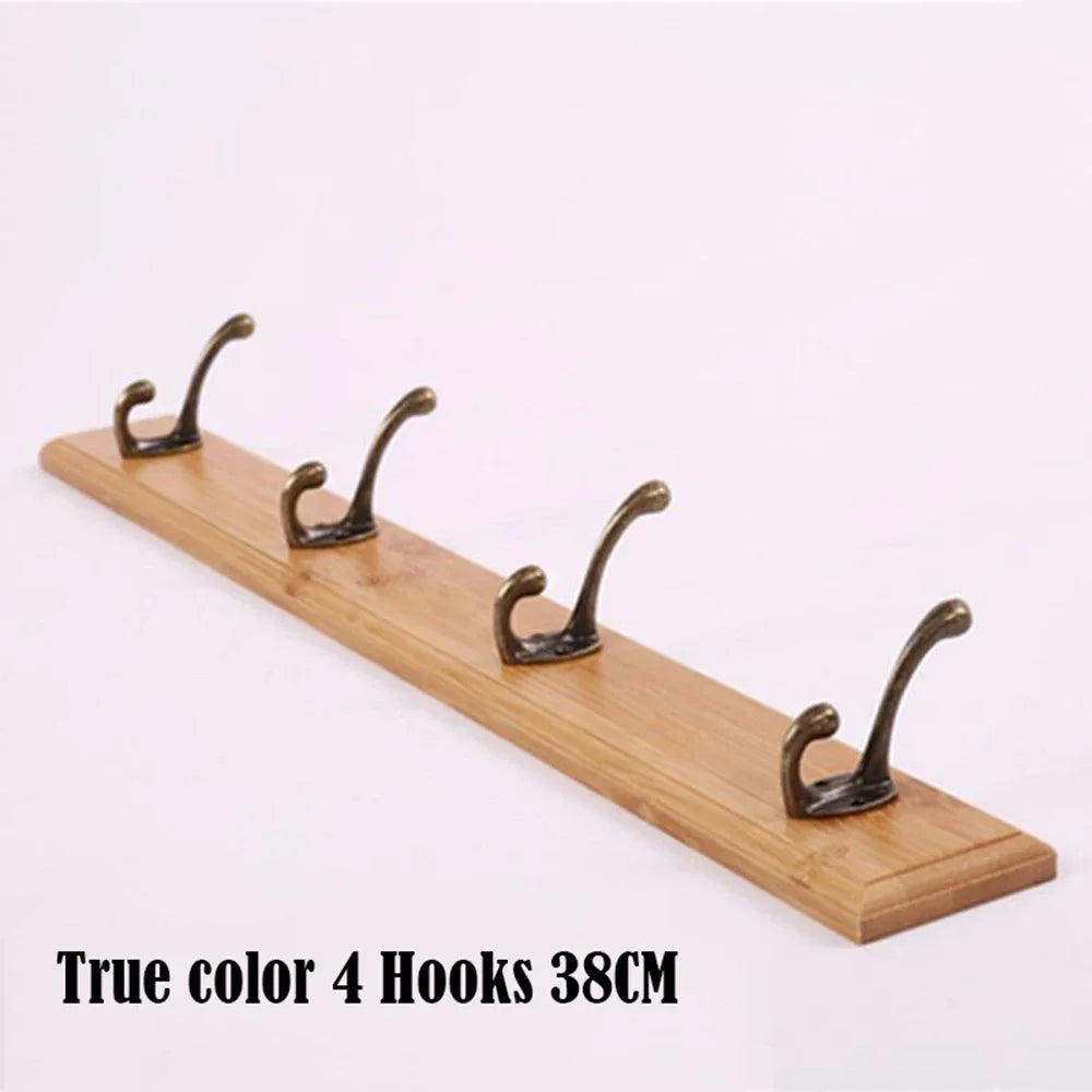 Wall Mounted Solid Wood Coat Rack with Hooks Hats Clothes Hanger Closet Organizer Perchero Furniture for Hallway Entrance Dec