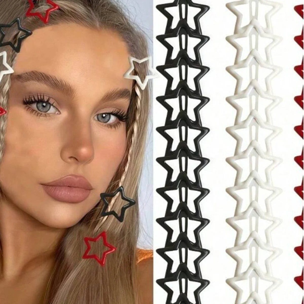 10/30/50pcs Colorful Star BB Hair Clips Girls Y2K Cute Star Barrettes Women Simple Metal Snap Clip Headdress Hair Jewelry Acc