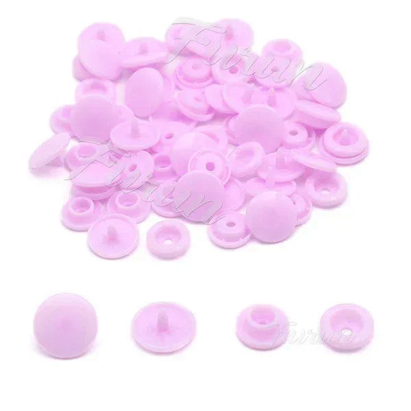100sets Multiple Colors Plastic Snap Buttons Round Press Stud Fasteners for Baby Clothes Garment Accessories DIY Craft 20Colo