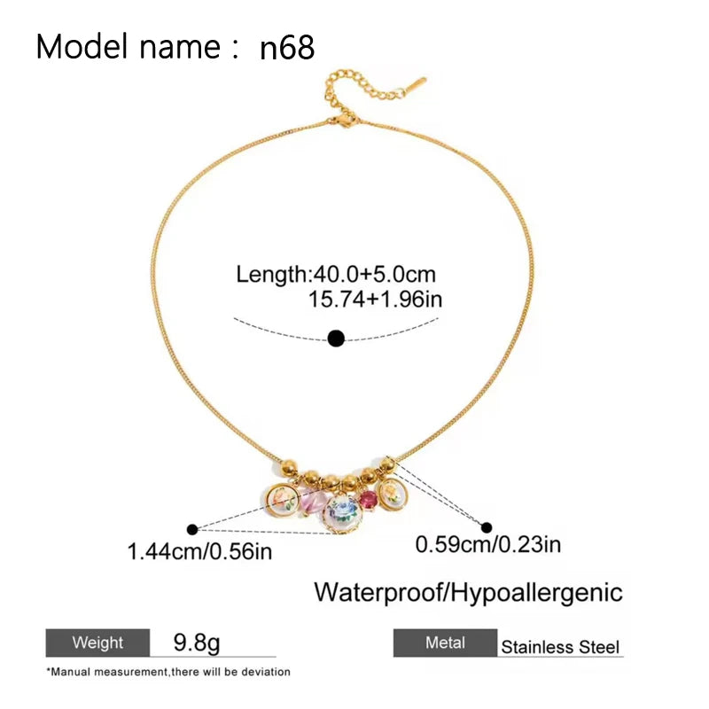 2026 Vintage Necklace On Neck Chain Women's Jewelry Accessories For Girls Clothing Aesthetic Gifts Fashion Pendant - gold n68